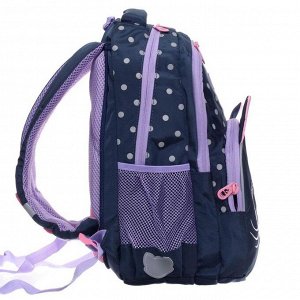 Рюкзак школьный, Grizzly RG-160, 40x27x20 см, эргономичная спинка, отделение для ноутбука, синий