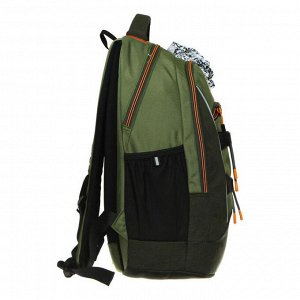 Рюкзак школьный, Kite 813, 40 х 28 х 16 см, эргономичная спинка, хаки