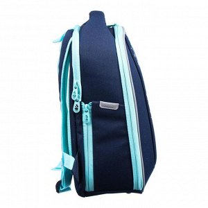 Рюкзак каркасный Grizzly RAf-192, 39 х 30 х 18, для девочки "Звёзды", синий