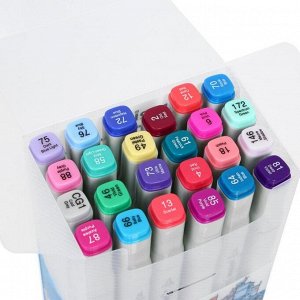 Набор двусторонних маркеров для скетчинга Mazari Lindo Cool main colors (холодные основные цвета), 24 цвета