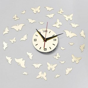 Часы-наклейка DIY "Бабочки", плавный ход, d=15 см, 20.5 х 20.5 см 4632051