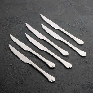 Набор ножей для мяса Доляна «Капля», h=22,5 см, 6 шт