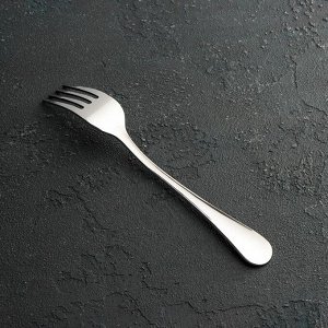 Вилка столовая Доляна «Плэйн Бритиш», h=19,1 см, толщина 1,2 мм, цвет серебряный
