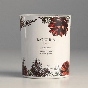 Натуральная ароматическая свеча в стакане ROURA "Сосна", 8,5х7 см, 140 гр, соевый воск