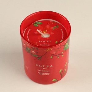Натуральная ароматическая свеча в стакане "Клюква", 8,5х7 см, 140 гр, воск