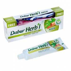Набор Dabur Herb'l ним: зубная паста, 150 г + зубная щётка