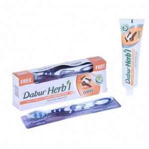 Набор Dabur Herb'l гвоздика зубная паста, 150 г + зубная щётка