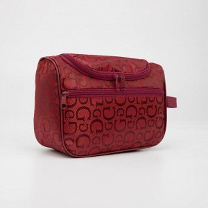 Косметичка-сумочка, отдел на молнии, наружный карман, с ручкой, цвет бордовый