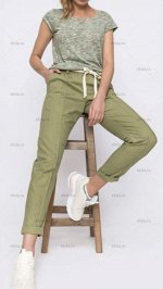 Льняные брючки НОРМА+БАТАЛЫ цвета: микс  
