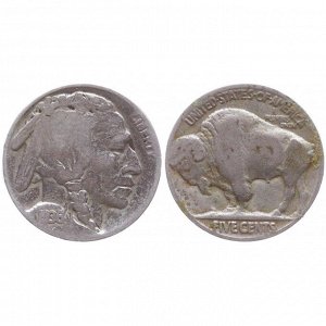 США 5 Центов 1936 год Индеец Buffalo Nickel