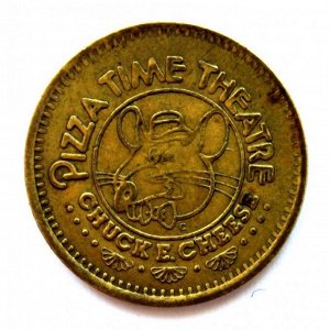 США токен 25 центов 1982 «PIZZA TIME THEATRE» ОТ ПИЦЦЕРИИ «CHUCK E. CHEESE»