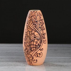 Ваза керамика настольная "Евро", оранжевая, 30 см, микс