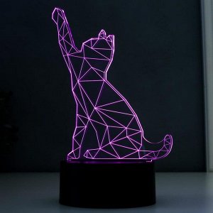 Светильник "Котейка", LED RGB 2Вт, цвет белый от сети 14х9,6х17см