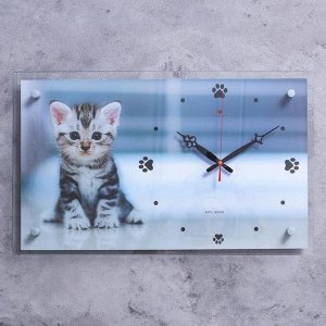 Часы настенные "Котёнок" 60х36 см, АА, плавный ход