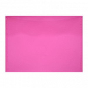 Папка-конверт на кнопке формат А4 350мкр жесткая, розовый