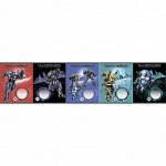 Тетрадь 12 листов в линейку Transformers, обложка мелованный картон, полный УФ-лак, МИКС