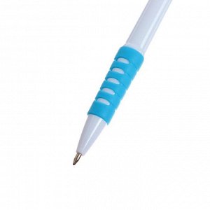 Ручка шариковая Calligrata, 0.7 мм, корпус белый, с резиновым держателем, МИКС