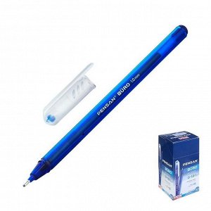 Ручка шариковая масляная Pensan "Buro", цвет чернил синий, корпус тонированный синий, игольчатый узел 1 мм, линия письма 0,8 мм