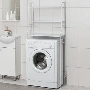 Стеллаж над стиральной машинкой, 65x25x152 см, цвет белый