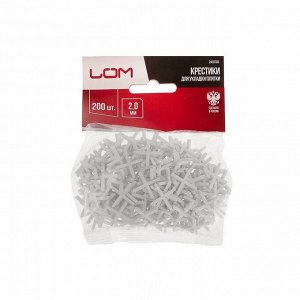 Крестики для кладки плитки LOM, 2.0 мм, в упаковке 200 шт
