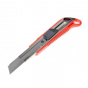 Нож универсальный LOM, металлическая направляющая, пластиковый корпус, 18 мм