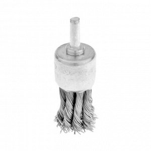 Щетка металлическая для дрели ТУНДРА, со шпилькой, крученая проволока, "чашка", 25 мм