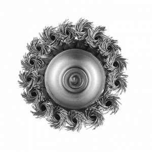 Щетка металлическая для дрели ТУНДРА, со шпилькой, крученая проволока, "чашка", 65 мм