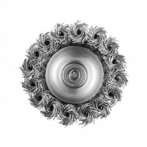 Щетка металлическая для дрели ТУНДРА, со шпилькой, крученая проволока, "чашка", 75 мм