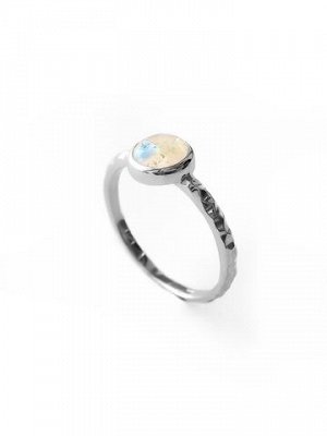 Серебряное узкое кольцо "Sunset" с лунным камнем