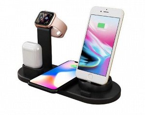 Док станция MG-01 черная Wireless Charger+AirPods+watch series