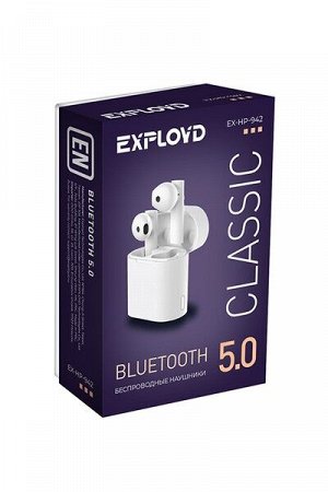 Наушники внутриканальные Exployd, Bluetooth, белый, Classic, EX-HP-942