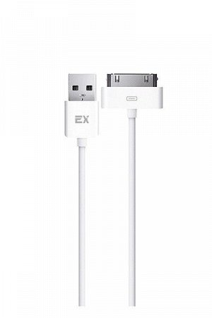Кабель Exployd, USB - 30-pin для Apple, i4, iPad, белый, 1 метр, 1A