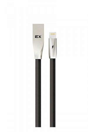 Кабель Exployd, USB - 8 Pin, плоский, чёрный, 0.5 метра, 2A