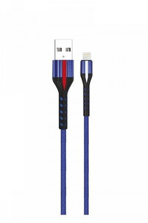 Кабель Exployd, USB - 8 Pin, нейлон, синий, 1 метр, 2A