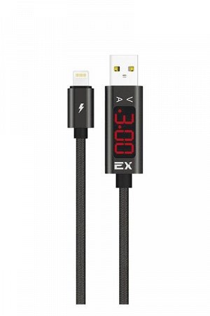 Кабель Exployd, USB - 8 Pin, нейлон, чёрный, 1 метр, 3A