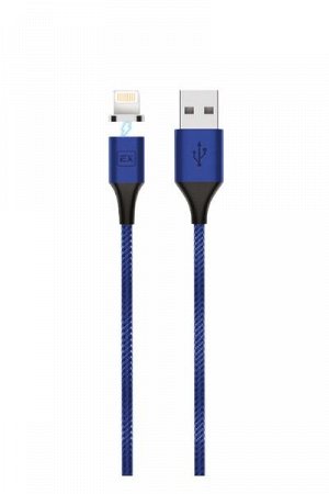 Кабель Exployd, USB - 8 Pin, синий, магнитный, Magnetic, 1 метр, 2.1A