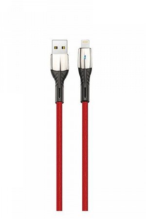 Кабель Exployd, USB - 8 Pin, нейлон, красный, 1 метр, 2A