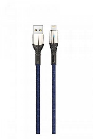 Кабель Exployd, USB - 8 Pin, нейлон, синий, 1 метр, 2A