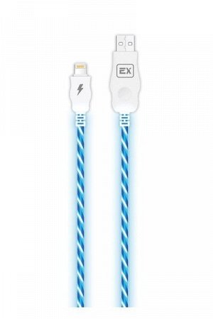 Кабель Exployd, USB - 8 Pin, силикон, синий, 1 метр, 2.1A