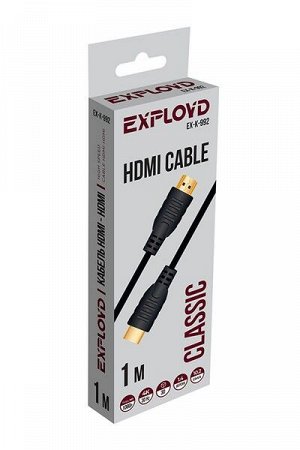 Кабель Exployd, HDMI-HDMI, V1.4, круглый, чёрный, 1М, Classic, EX-K-992