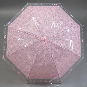 Зонт - трость полуавтоматический «Кружево», 8 спиц, R = 46 см, цвет МИКС