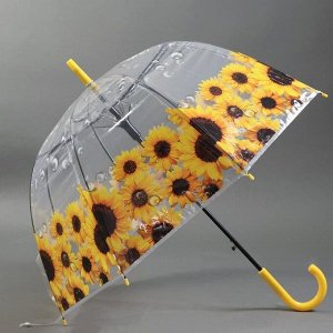 Зонт - трость полуавтоматический «Цветы», 8 спиц, R = 40 см, цвет МИКС