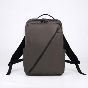 Рюкзак, 2 отдела на молниях, наружный карман, 2 боковых кармана, цвет коричневый