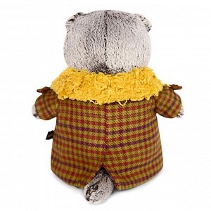 Мягкая игрушка «Басик в пальто с желтым меховым воротником», 19 см