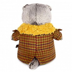 Мягкая игрушка «Басик в пальто с желтым меховым воротником», 22 см
