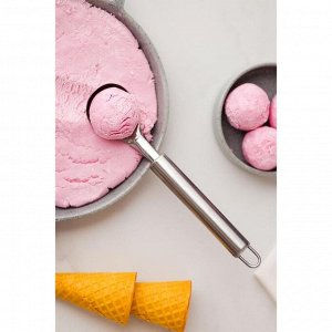 Ложка для мороженого Доляна «Металлик», 21 см, цвет серебряный