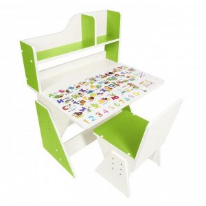 Детская растущая парта и стул Первое место 700X560X1100 Бело-зеленый