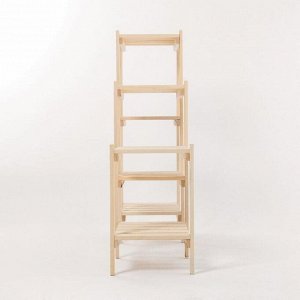 Стеллаж деревянный, 7 полок, 122x31x99.6 см, хвоя, регулируемый, напольный