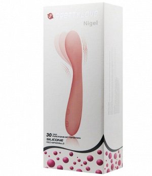 Вибратор Nigel, 30 видов вибрации, нежно-розовый, 30x175 мм, перезаряжающийся