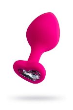 Анальная втулка ToDo by Toyfa Diamond Heart, водонепроницаемая, силикон, розовая, 8 см, ? 3 см
